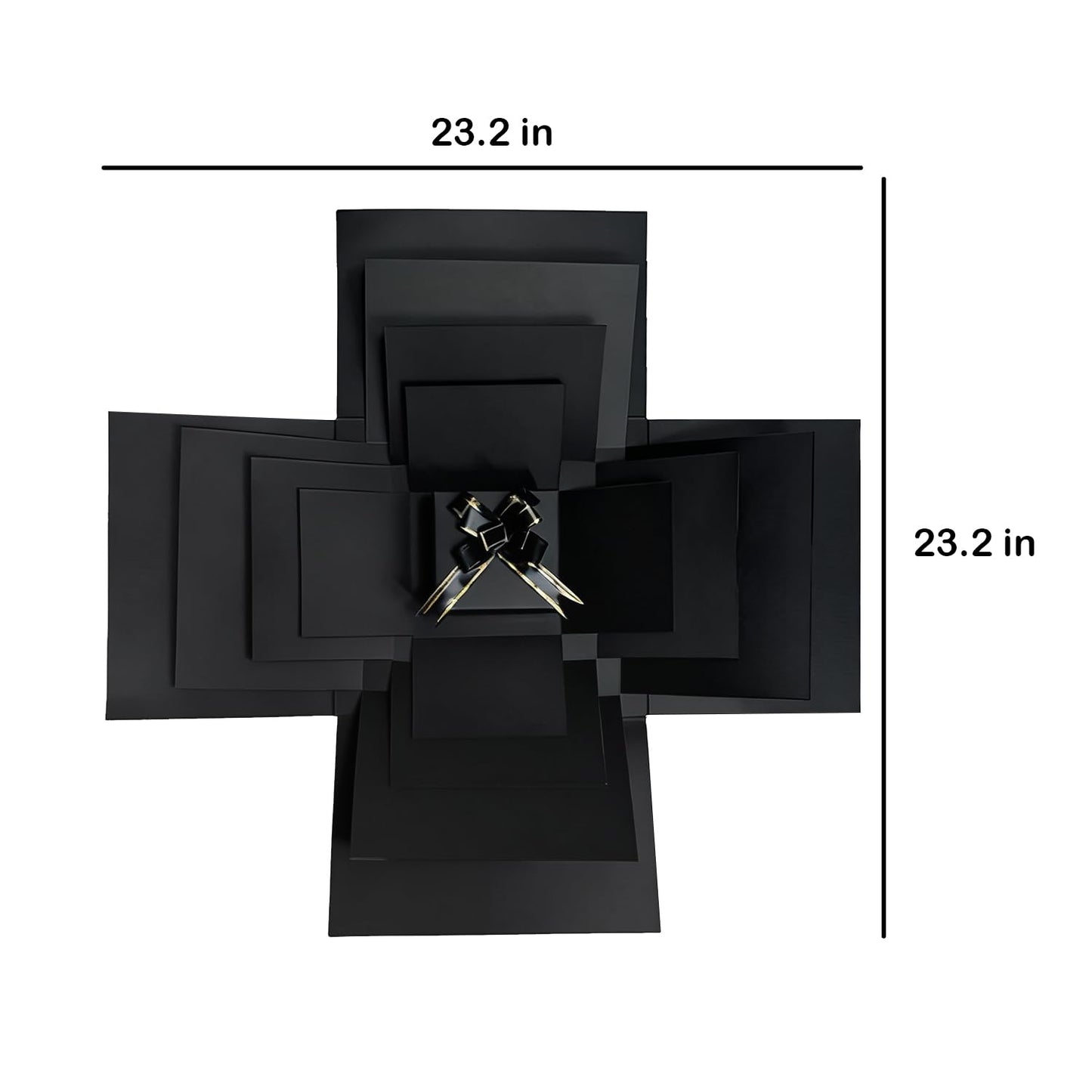 5-Layer creative explosion gift box, gift wrap box. Creating a 5-Layer of various gifts by yourself. An ideal, mysterious self-made gift for birthday, Christmas and anniversaries. (Black, Square)