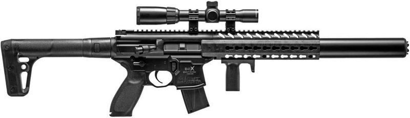 Sig Sauer MCX .177 Cal CO2 Black Air Rifle Bundle - Scope, 2 CO2 Tanks, 30rd Mag & 500 Pellets