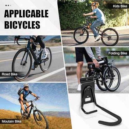 Slatwall Bike Hooks, Heavy Duty Bicycle Hangr with PVC Coating, Wall Mount Vertical Bicycle Storage Rack - 2 Pack