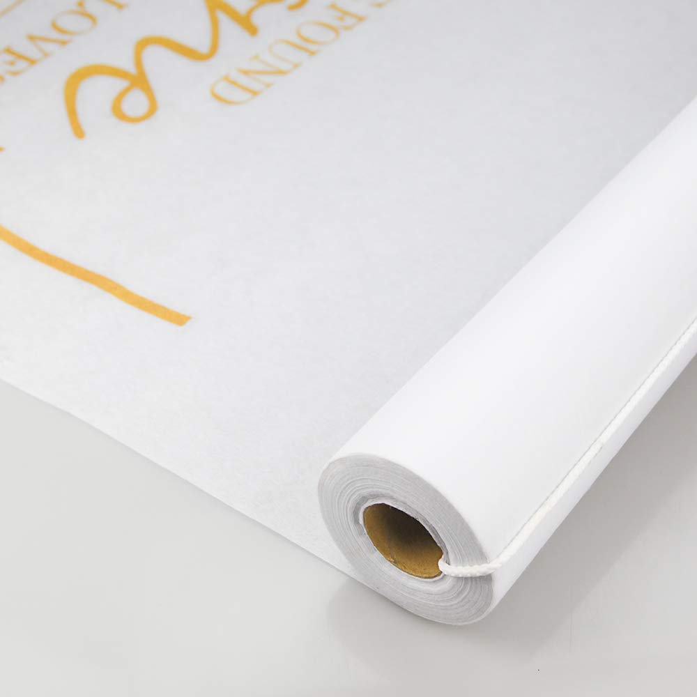 SinoArts Wedding Ceremony Decorations Aisle Runner,100ft X3ft,Polyester Paper Convenient for Outdoor and Indoor (Gold Print)