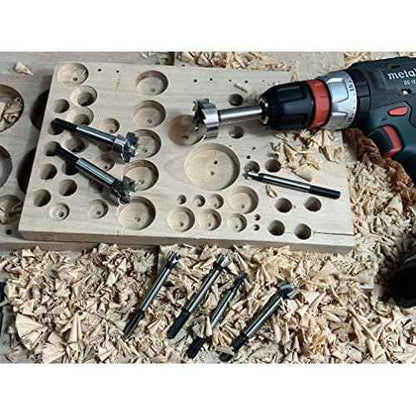 Forstner Bit Set 8Pcs Hex Shank, Wood Drill Bits Set with Multi Sided Shank