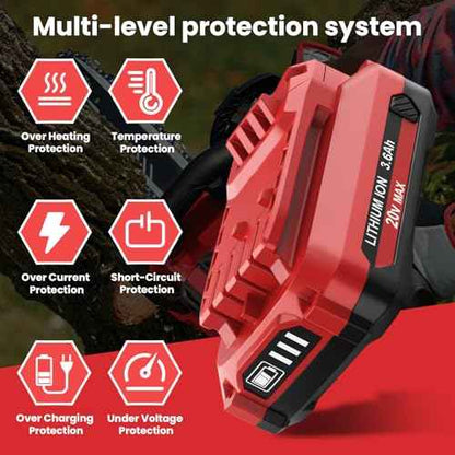 2-Pack 3.6Ah Replacement Battery and Charger for Craftsman 20V Battery Lithium CMCB202 CMCB202-2 CMCB201 CMCB204 CMCB204-2 CMCS300B Compatible with Craftsman Batteries 20V Cordless Power Tools (Red)