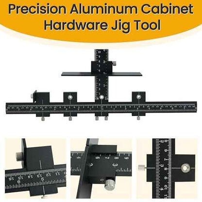 Cabinet Hardware Jig, Adjustable Cabinet Handle Jig Tool, Aluminum Alloy Cabinet Door Jig for Handles and Pulls, Cabinet Hardware Template Tool for Installation of Door, Drawer, Knobs