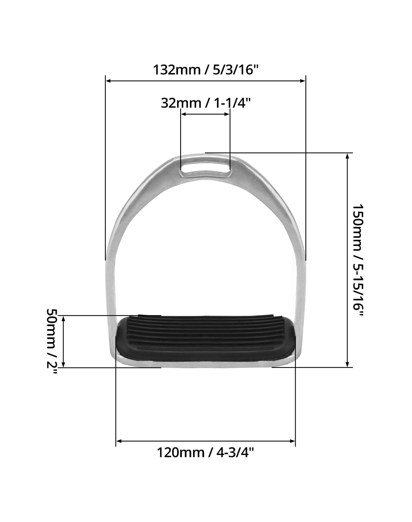 QWORK Horse Riding Stirrups, Hose Saddle, Safety Stirrup, Stainless Steel English Riding Protection Saddle, Knee Ankle Reduce Pressure, 1 Pair