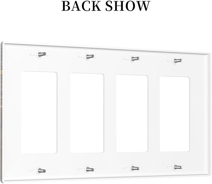 City Light Moon Bus Abstract Art Light Switch Cover 4 Gang Rocker Decora Outlet Covers Wall Plate Decorative Switchplate Electrical Faceplate GFCI for Farmhouse Living Bedroom Decor