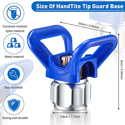 3 Pieces Spray Tips Airless Paint Spray Gun Sprayer Tip Guard Nozzle Seat Replacement for Airless Spray Paint Tip Nozzle Blue Airless Spray Paint Nozzle and Guard for Sprayer