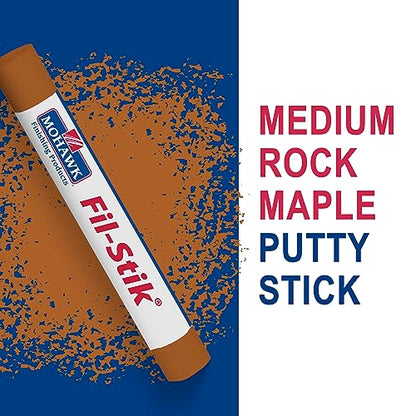 MOHAWK Finishing Products Fill Stick (Fil-Stik) Putty Stick for Wood Repair (Medium Rock Maple)- Rub On Semi-Soft Wax Filler Stick