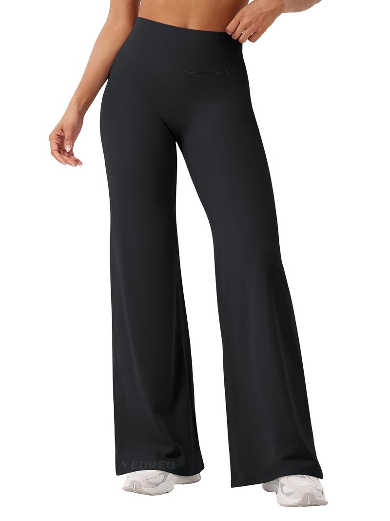 YEOREO Workout Leggings Womens No Front Seam Straight Leggings 31.5" High Waist Buttery Eddiy Gym Yoga Pants Black XXL