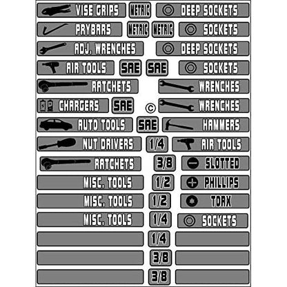 INXIS 105 Piece Tool Box Organizer Labels