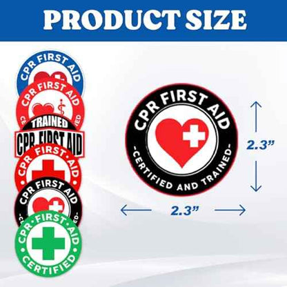 CPR First Aid Certified Trained Medical Symbol Stickers Vinyl Decals Professional Emergency Safety Certification Labels 27Pcs Hat Bumper Skateboard Bike Bedroom Water Bottles