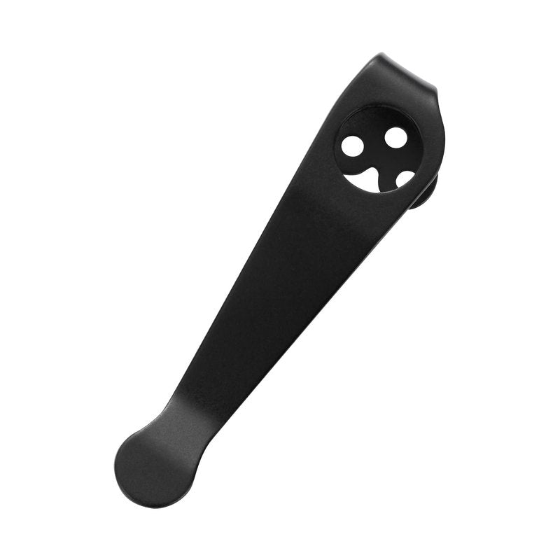 Titanium Deep Carry Pocket Clip for Spyderco Para 3 and Smock Knives, Premium Custom-made Pocket Clip with 3 Pieces Screws, Black