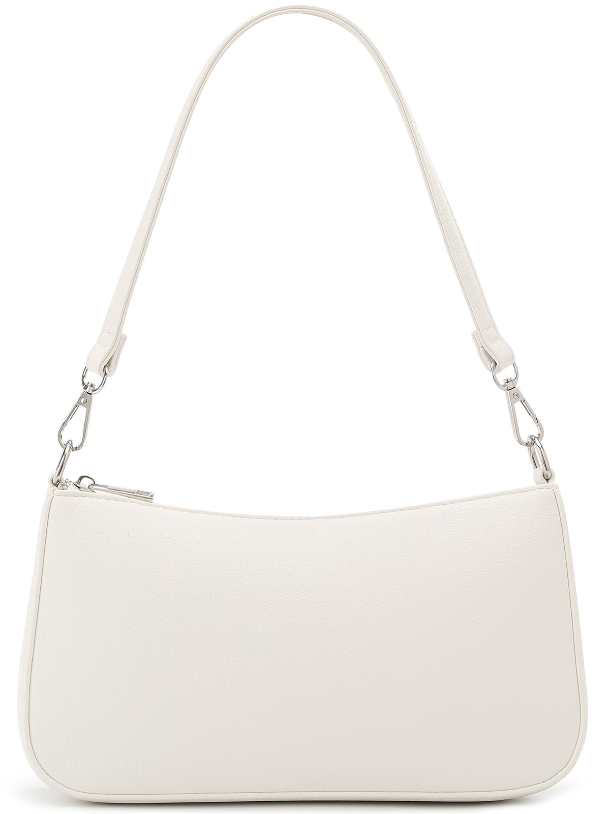 NIUEIMEE ZHOU Small Shoulder bag with 2 Removable Straps Cross Body Clutch Purse Handbag for Women (Style 3-Leather White)