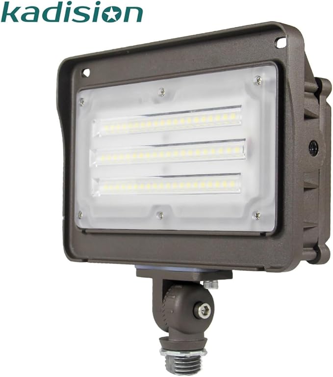 kadision LED Flood Light Outdoor with Dusk to Dawn Photocell, 50W 6500LM IP65 Waterproof Adjustable Knuckle Mount LED Flood Lights 5000K 100-277V ETL Listed