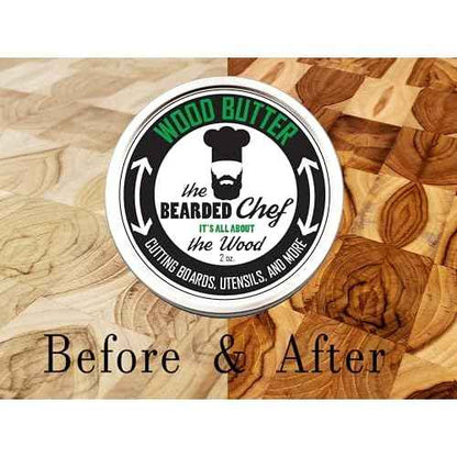 The Bearded Chef Wood Butter - 2 fl oz - Cutting Boards - Butcher Blocks - Made in The USA
