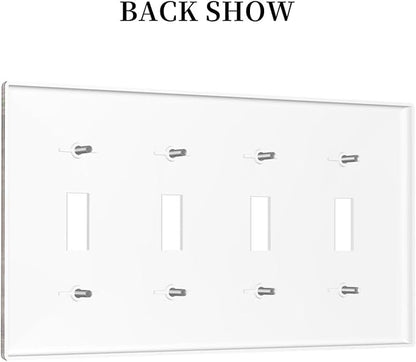 Farm Barn Farmhouse Rustic Country Flower Quad Gang Toggle Light Switch Cover 4-Gang Wall Plates Decorative Electrical Switchplate for Home Bedroom Art Decorate