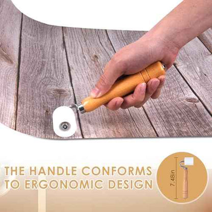 Wallpaper Smoothing Roller, Rubber seam roller, wheel roller Corner Seam Roller for wallpaper, wood hand wallpaper roller pack of 2