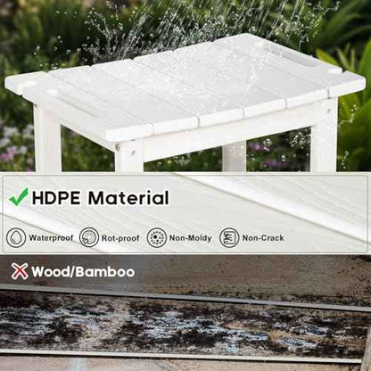 NALONE Shower Bench, HDPE Shower Benches with Storage Shelf & Handles, Indoor and Outdoor Use (White)