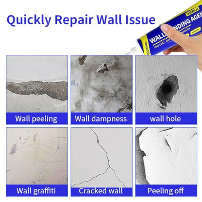 Wall Mending Agent, Quick Spackle Wall Repair, Universal Wall Hole Filler, Drywall Hole Filler for Home, Easy Use Plaster Wall Repair, Self Adhesive Wall Spackle for Crack, Scratches (2)
