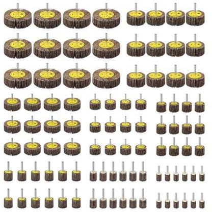 Rocaris 96 Pack 1/4" Abrasive Flap Wheel Sander Set, 80 Grit Aluminum Oxide Flap Wheels Cylindrical Shape Sanding Wheel, 8 Sizes