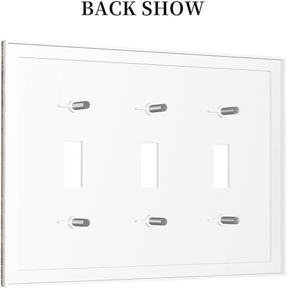Farm Barn Farmhouse Rustic Country Flower 3 Gang Wall Plates Decorative Triple Toggle Light Switch Cover Electrical Switchplate Unused Decorate Faceplate for Bathroom Home
