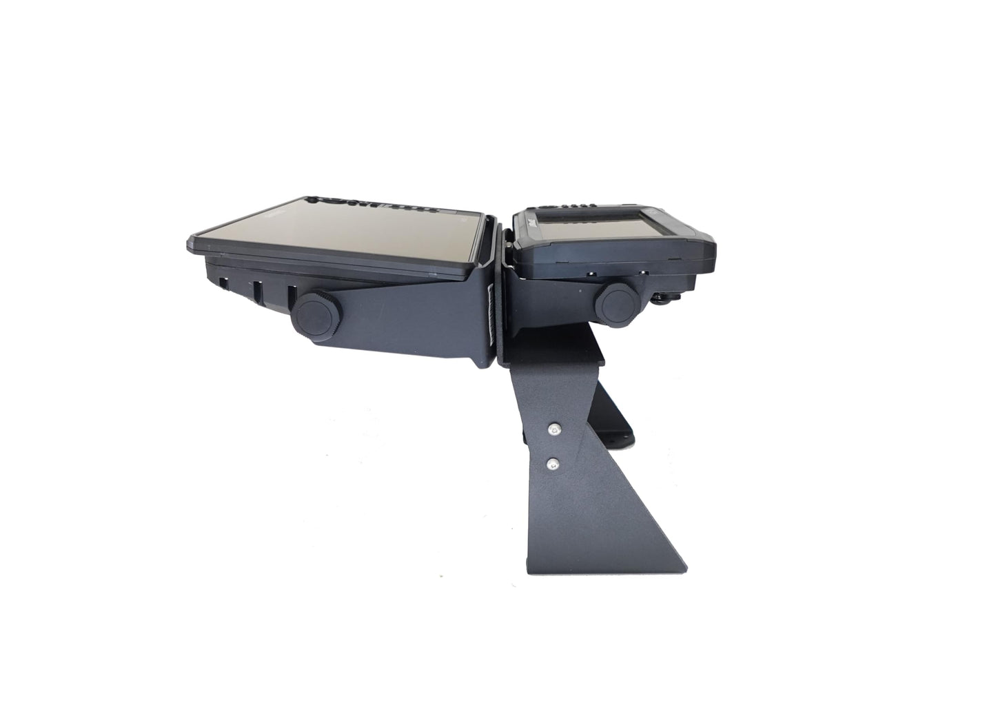 Baldwin Iron Works Universal Dual Graph to Graph Fish Finder Mount-Made in USA- Compatible with Garmin/Lowrance/Humminbird and More (8" H) (Dual Graph Mount)