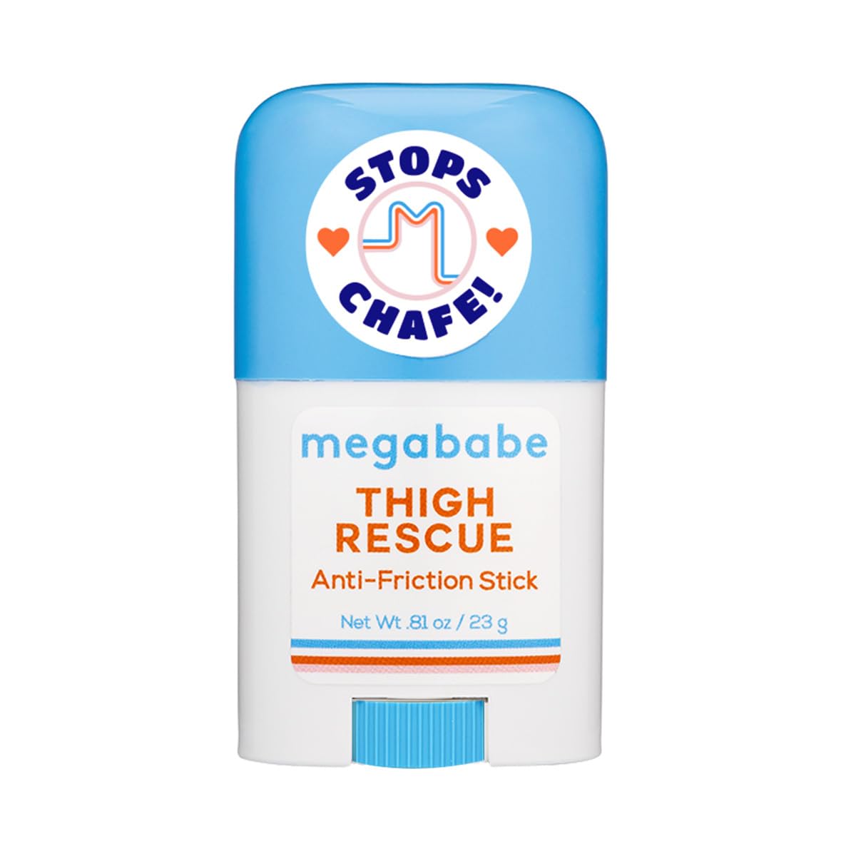 Pack of 2 - Megababe Thigh Rescue Anti-Chafe Stick Travel Size | Summer and Hot Weather Essentials | Prevents Skin Chafe & Irritation | 0.81 Ounces Each