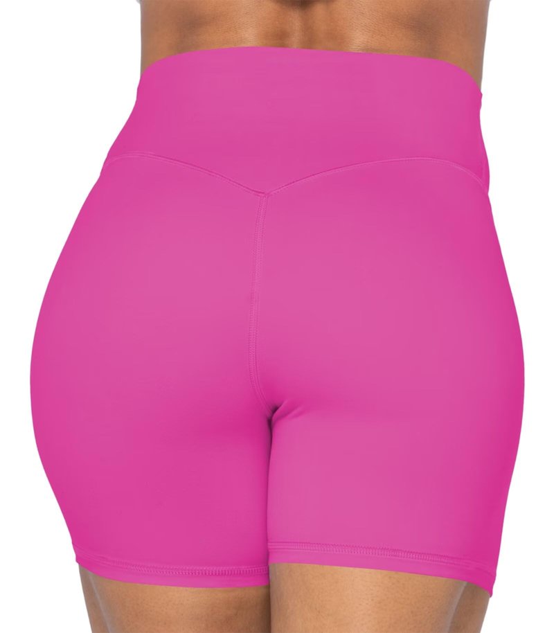 Sunzel No Front Seam High Waist Biker Shorts for Women, Squat Proof Yoga Workout Gym Bike Shorts 5" Inseam Hot Pink X-Large
