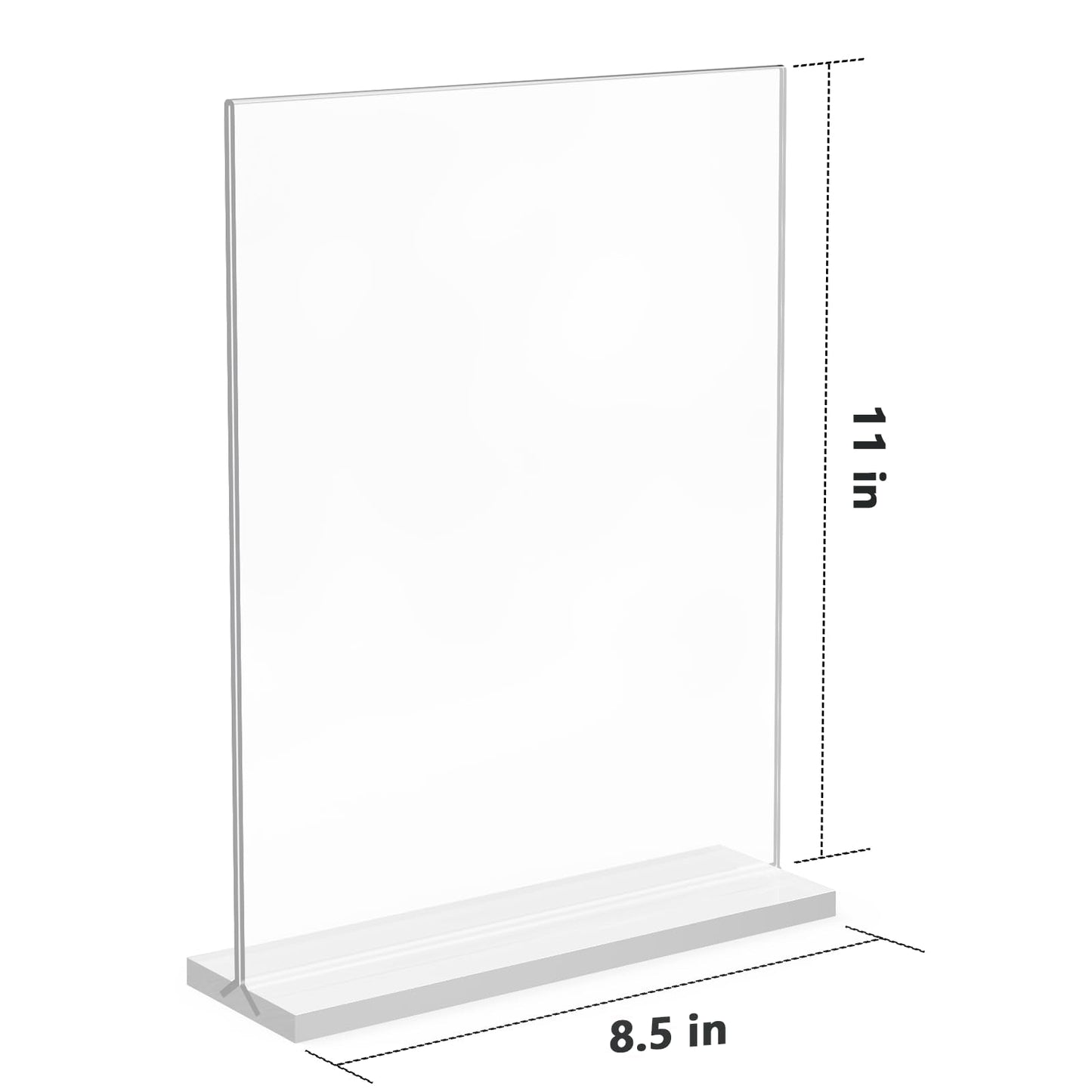 MaxGear 8.5x11 Acrylic Sign Holder 3 Pack, Clear Table Menu Display Stand Plastic Document Paper Holder Double Sided T Shape Sign Frame for Store, Restaurant, Hotels, Office