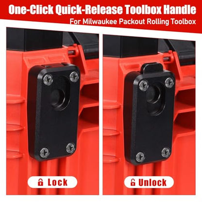 Aluminum Handle Quick Release Pins Kit for Milwaukee Packout Rolling Toolbox, Handle Removal Accessories for Packout Mods Upgrade