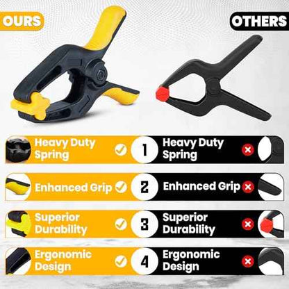 10 Pack Heavy Duty Clamps - 4 Inch Clamps for Ballon Arch with textured handles - Heavy Duty Clips for Backdrop, Photography and Home Improvement