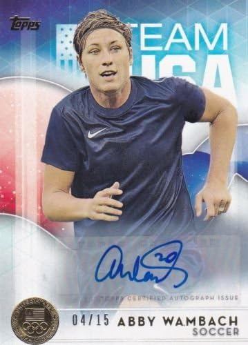 2016 Topps USA Olympic Team Abby Wambach GOLD Medal Signature- #08/15- ONLY 15 Made!- Soccer Topps Certified Autograph Issue Trading Card- Shipped in Protective Case.