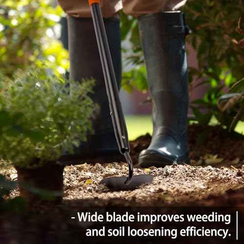 Hoe Garden Tool, Heavy Duty Garden Hoe for Weeding, Metal Garden Hoe with Long Handle, 58 Inches
