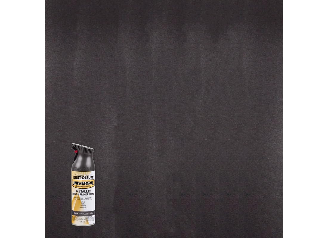 Rust-Oleum 314558 Universal All Surface Metallic Spray Paint, 11 oz, Black Stainless Steel