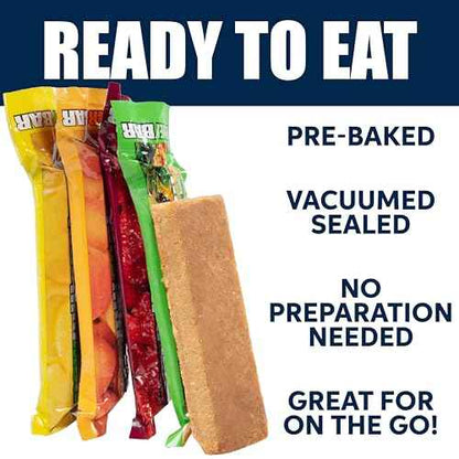 SOS Food Lab Emergency Food Bar (18 Energy Bars, 9 Assorted Flavors) - 400 Calorie, Low Sodium, Nutrient Dense Millenium Bar - Ready to Eat, 5 Year Shelf Life Survival Food for Disaster Preparedness