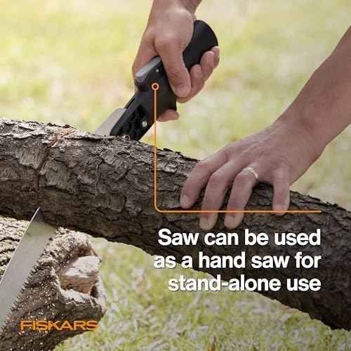 Fiskars XtendControl Extendable Tree Pruner (6 ft), Adjustable Branch Trimmer with 15" X1 Saw with Hand Saw Option, 3-6 ft Extension Pole, and Secure Locking System for Precision Cutting