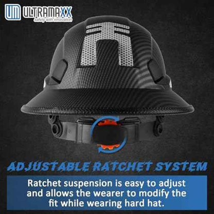 Full Brim Hard Hat with Built-in Visor, ANSI Z89.1 OSHA Approved Construction Safety Helmet with Chin Strap for Men Women