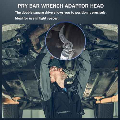 Pry Bar Wrench Adaptor Head, Ratchet Pry Bar Attachment 1/2" D 8pt (Square) Profile, Crowbar Adapter Head Tool, Adjustable Angle Head Pry Bar Fits1/2 Ratchet for Tight Spaces