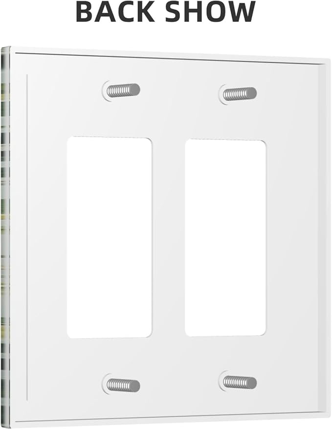 Sage Eucalyptus Leaves Foliage Dual Outlet Covers Wall Plate 2 Gang Rocker Decora Decorative Switchplate Electrical Faceplate GFCI Light Switch Covers for Farmhouse Living Decor