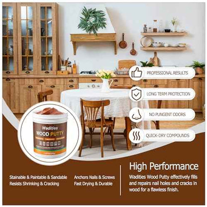 Walnut Wood Filler, Walnut Wood Putty, Paintable Stainable Wood Repair Putty, 9.87 Ounce Wood Furniture Repair kit, Quickly Repair Wood Cracks and Holes on Wooden Floor Furniture (Walnut)