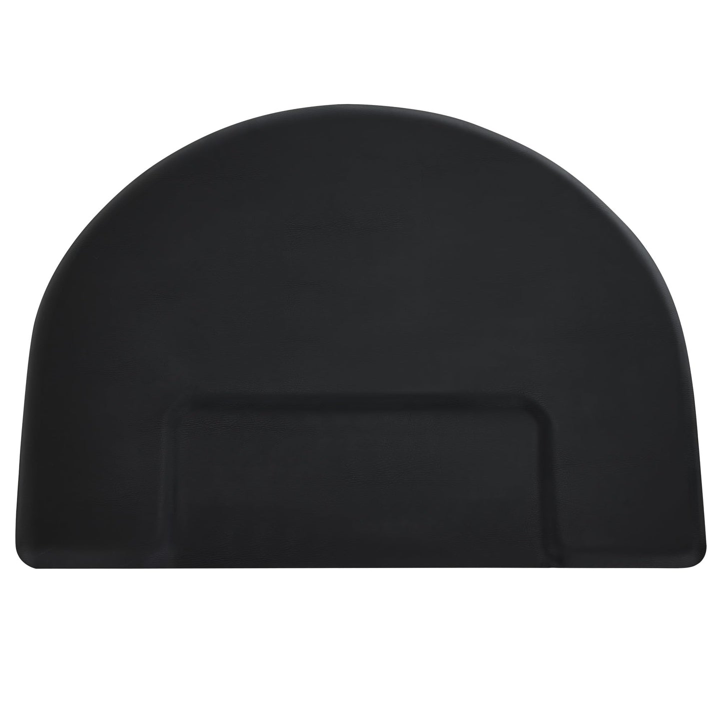 BarberPub 3 x 4 ft Anti-Fatigue Hair Salon Mat for for Hard Floors, Comfort Semicircle Barber Standing Mat for Square Base Chair 0075, Black, PU Foam
