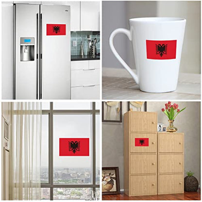 QQSD Albania Flag Sticker Albanian Decal in Multiple Sizes, 3 Pack, 11.7 x 8.3 Inches