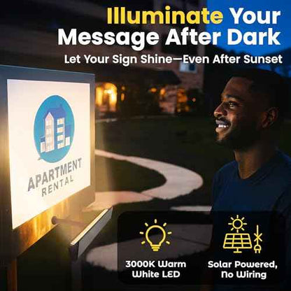 Brighticonic Solar Sign Lights Outdoor ? LED Solar Sign Light for House Numbers & Real Estate Signs ? 13" Warm White Floodlight, IP65 Waterproof, Dusk to Dawn Solar Mailbox Light - Wall/Ground Mount