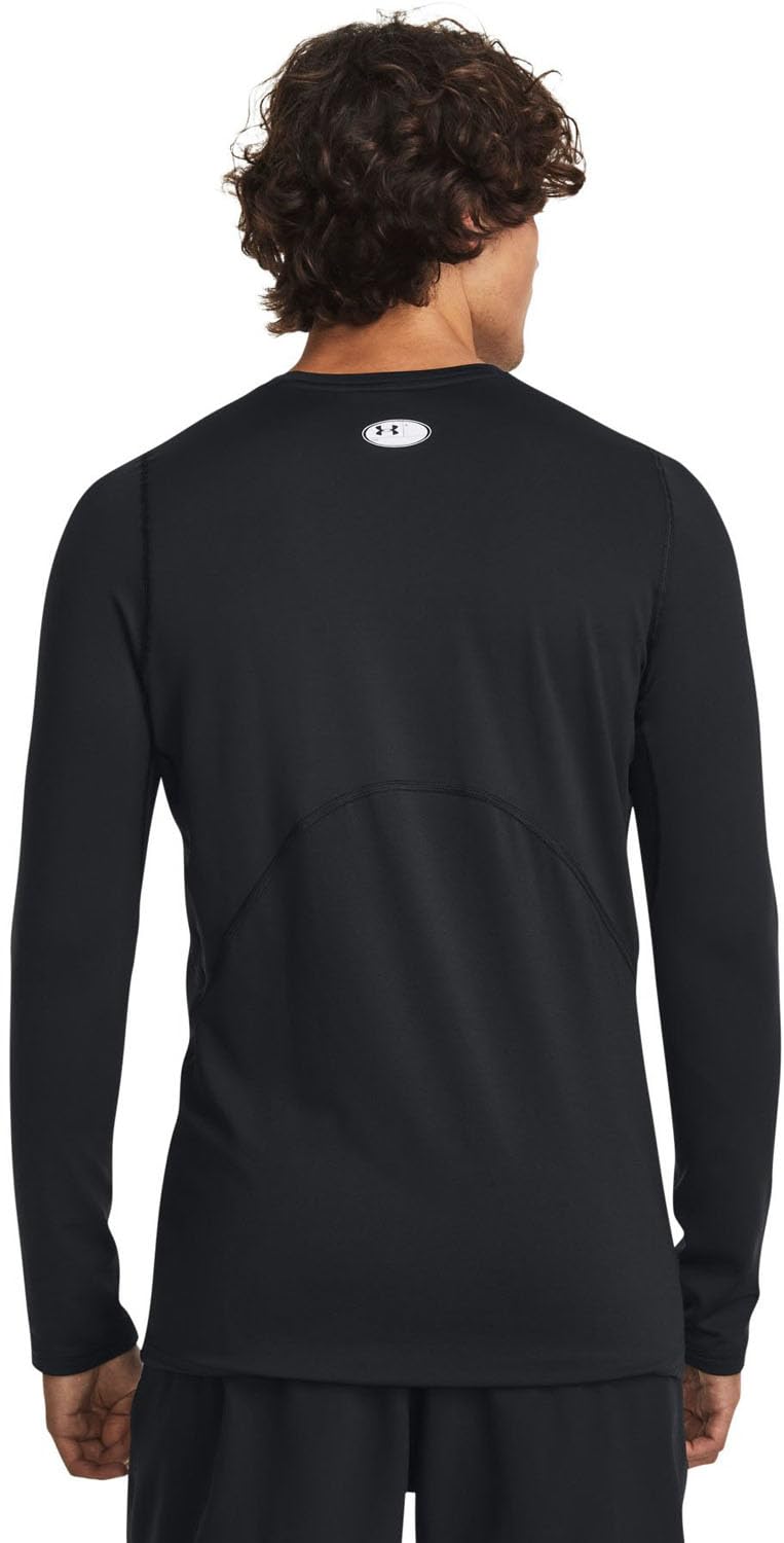Under Armour Men's ColdGear Fitted Crew Shirt Top 1366068 (US, Alpha, Large, Regular, Regular, Black/White - 002)