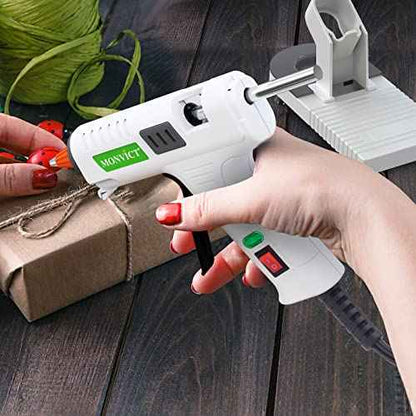 MONVICT Glue Gun Stand for Most Mini Glue Guns, Hot Glue Holder with Non-Stick Silicone Mat, Suction Cups, Helpful Tool for Make Your DIY, Crafts, Home School Project Well Bars Orderly (NOT Full Size)