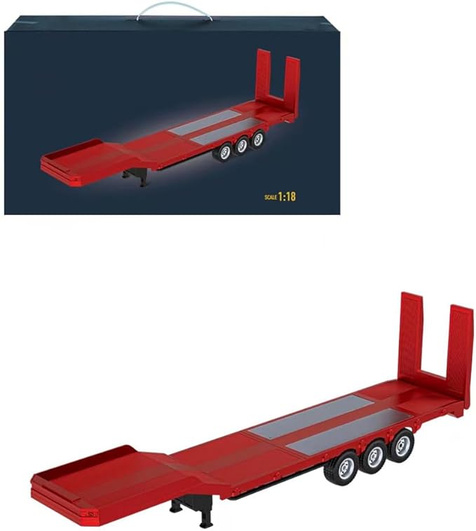 1/18 Semi-Trailer Flatbed for 1/18 770S Heavy Duty Tractor Truck RC Semi-Truck Flatbed Remote Control Construction Vehicle Model Accessories Toy Gift for Adults