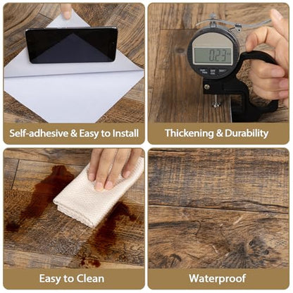 TANONE Wood Contact Paper with Installation Tools, Kitchen Peel and Stick Wallpaper, Self Adhesive Removable Wallpaper Countertops Waterproof 17.5" X 118.1"