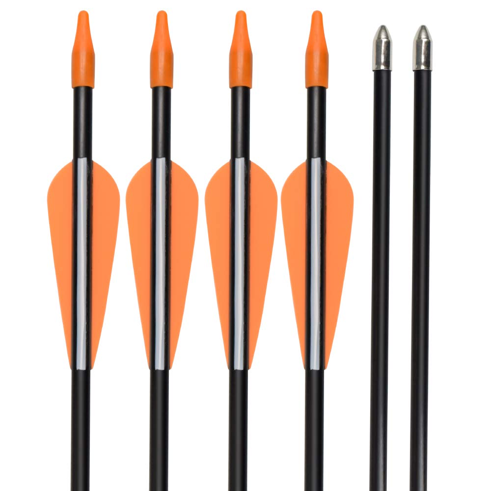 Elong Fiberglass Arrows Archery 26 Inch Target Shooting Practice Safetyglass Recurve Bows Suitable for Youth Children Woman Beginner (12 pcs)