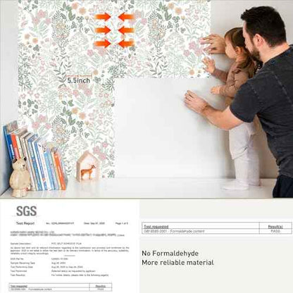 MelunMer Peel and Stick Wallpaper Boho Floral Contact Paper for Cabinets 78.7 in L 17.3In W Self Adhesive Removable Wallpaper for Bedroom/Bathroom Waterproof Nursery Botanical