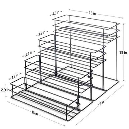 16 Bottle Capacity Coffee Syrup Organizer 4 Tier Coffee Syrup Stand Shelf for Coffee Bar Accessories for Coffee Bar Kitchen Small Wine Rack for Bar Family Storage for Syrup Wine Dressing