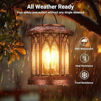 WdtPro Solar Lanterns Outdoor Hanging 4 Pack, Upgraded Bright Solar Lantern Lights Outdoor Waterproof, Solar Powered Lantern Over 12Hrs for Outside Garden Yard Patio Decor (Copper)